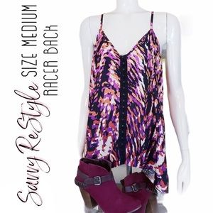 Multi-Color Racerback Cami Top | Size Medium